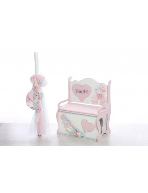 Βαπτιστικό Πακέτο Για Κορίτσι Με Θέμα καρδιά ΣΚΒ 1005