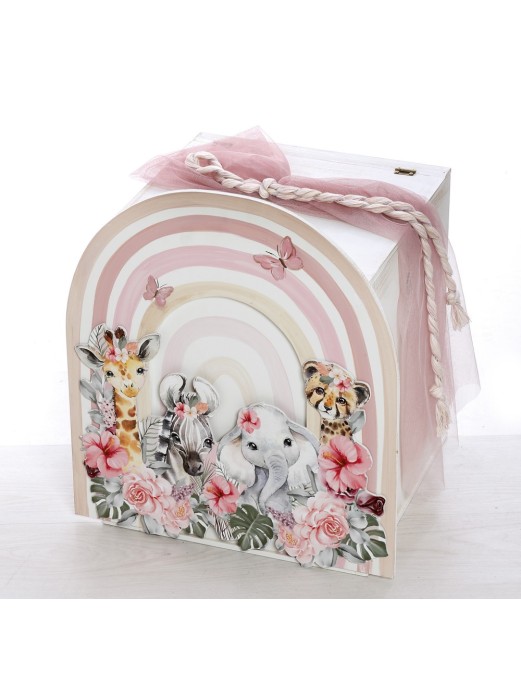 Βαπτιστικό Πακέτο Για Κορίτσι Με Θέμα Ουράνιο τόξο ζωάκια ΣΚΒ2402