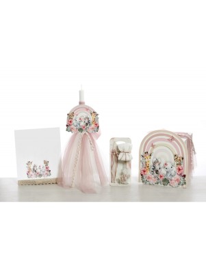 Βαπτιστικό Πακέτο Για Κορίτσι Με Θέμα Ουράνιο τόξο ζωάκια ΣΚΒ2402