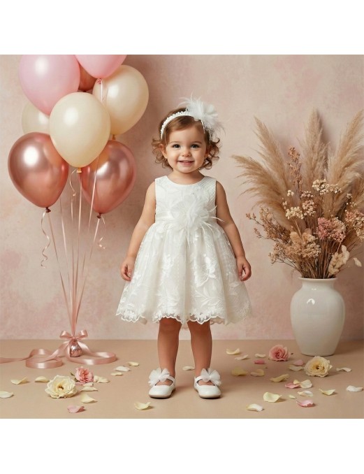 Βαπτιστικό Φόρεμα Για Κορίτσι Pure Floral Elegance" 2608