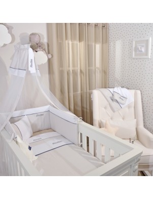 Nautica Σετ προίκας 4 τεμ Μπεζ Ριγέ πικέ Ιταλίας ,  Πάπλωμα,παπλωματοθήκη,πάντα,κουνουπιέρα  49-9705-904