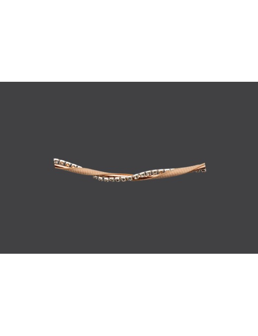 Στέφανα Γάμου ρομαντικά ροζ βέργα στολισμένη με κορδόνι σάπιο μήλο και στρας S313190