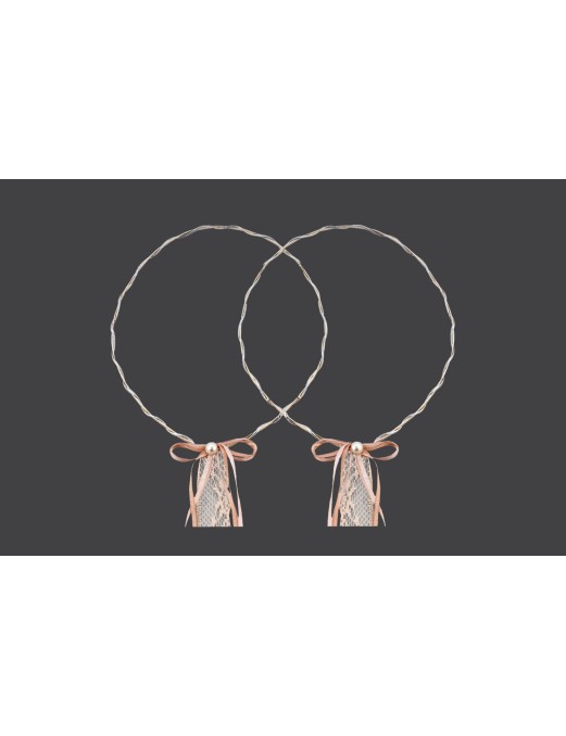 Στέφανα Γάμου με ασημί βέργα και ασήμι κορδόνι με δέσιμο δανδέλα μόκα S322990 Στέφανα Γάμου με ασημί βέργα και ασήμι κορδόνι με δέσιμο δανδέλα μόκα S322990