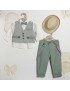 Βαπτιστικό Ρούχο Για Αγόρι Sage Herringbone 2603