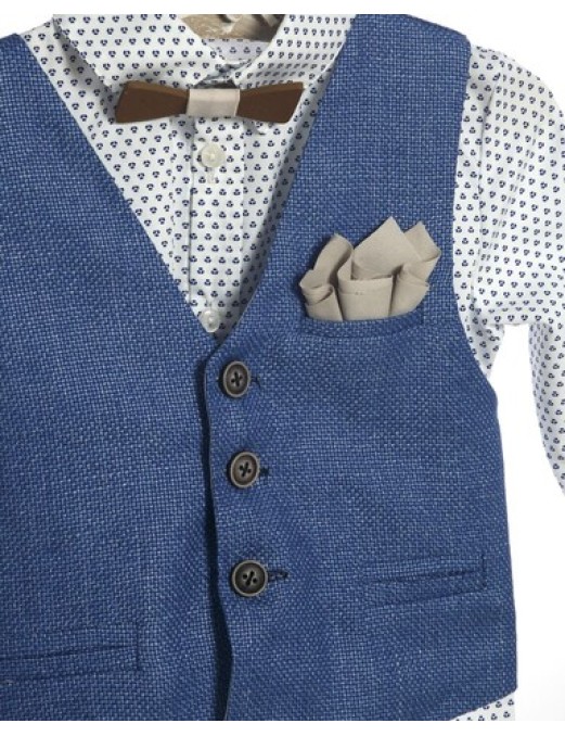Βαπτιστικό Ρούχο Για Αγόρι Lollipop Βαπτιστικό Κοστούμι με Γιλέκο για Αγόρι 6τμχ K-680