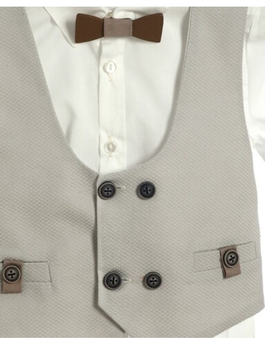 Βαπτιστικό Ρούχο Για Αγόρι Lollipop Βαπτιστικό Κοστούμι με Γιλέκο για Αγόρι 6τμχ K-682