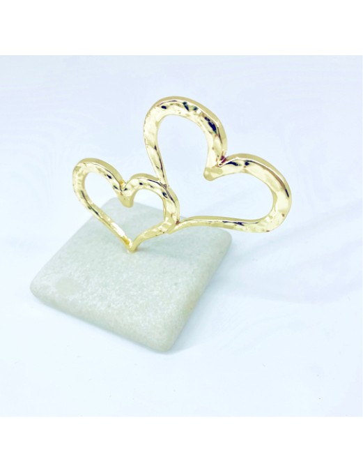 Μπομπονιέρα Γάμου ΡΟΖ ΧΡΥΣΕΣ ΚΑΡΔΙΕΣ ΣΕ ΒΟΤΣΑΛΟ ΒΑ45