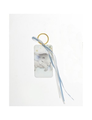 Μπομπονιέρα Βάπτισης Μπρελόκ με εκτυπωμένο πλέξιγκλας Λ-8