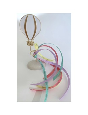 Μπομπονιέρα Βάπτισης ΛΕΥΚΟ ΑΕΡΟΣΤΑΤΟ ΣΕ ΒΟΤΣΑΛΟ ΒΑ60