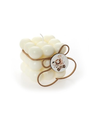 Μπομπονιέρα Βάπτισης Κερί Bubble Λευκό με Safari Θεματική