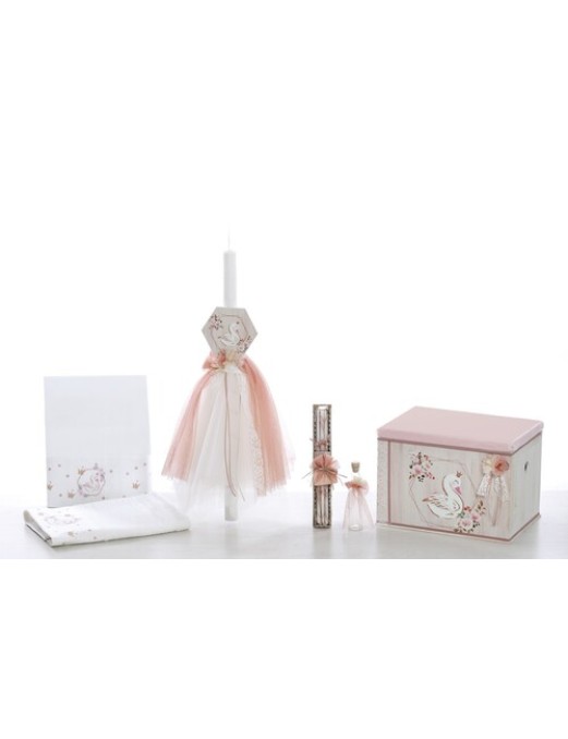 Βαπτιστικό Πακέτο Για κορίτσι Με Θέμα κύκνος ΣΚΒ 2255